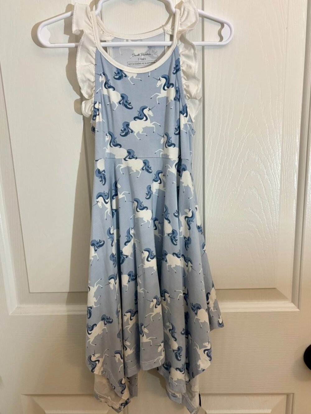 Sweet Bamboo Emma's Racerback Dress, Unicorn Blue, Size 3 Years